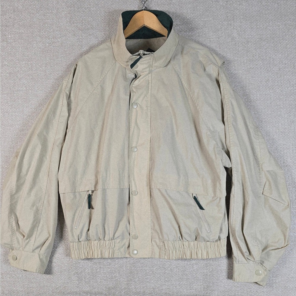 Vintage John Ashford Micro Touch Jacket XL‎ Beige Harrington Bomber Gorpcore Men
